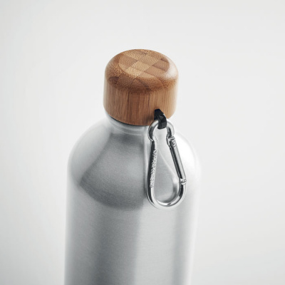 Aluminijasta flaša z bambusovim pokrovom