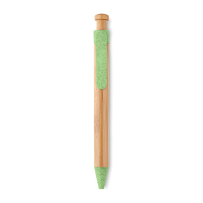 Kemični svinčnik z nastavki iz bambusa in pšenične slame