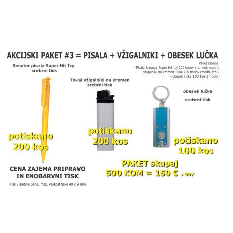 Akcijski paket #3 Pisala + vžigalniki + obesek