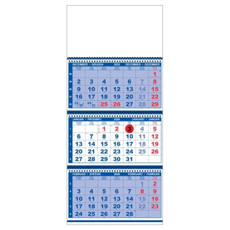 TRIDELNI STENSKI KOLEDAR - spiralni