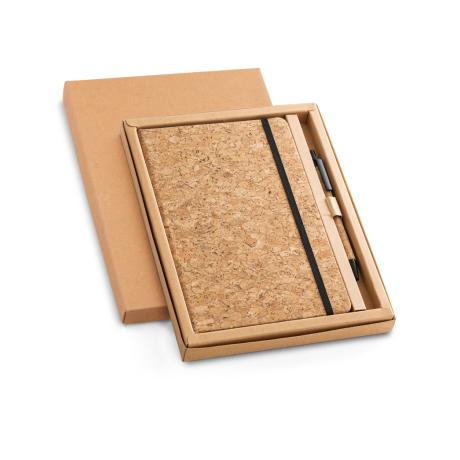 Set A5 beležke in kemičnega svinčnika iz plute.